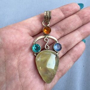 Multicolor Gemstone Pendant Necklace